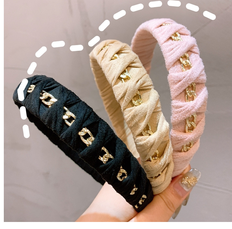 Korean Retro Metal Chain Handmade Twist Braid Wild Headband display picture 2