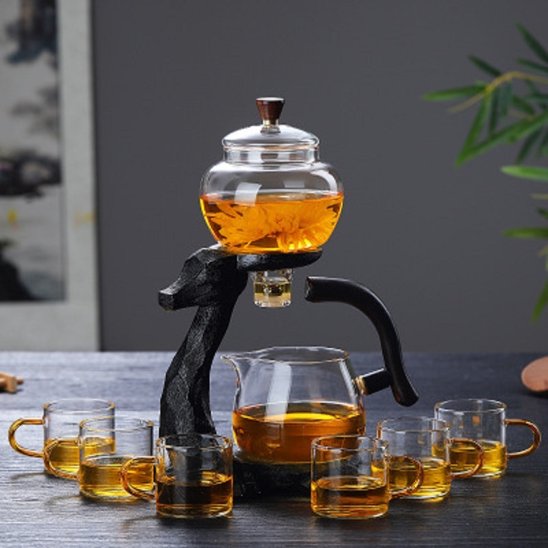 Yilu usted vidrio automático Kung Fu juego de té taza de té juego de té simple vidrio perezoso tetera creativa