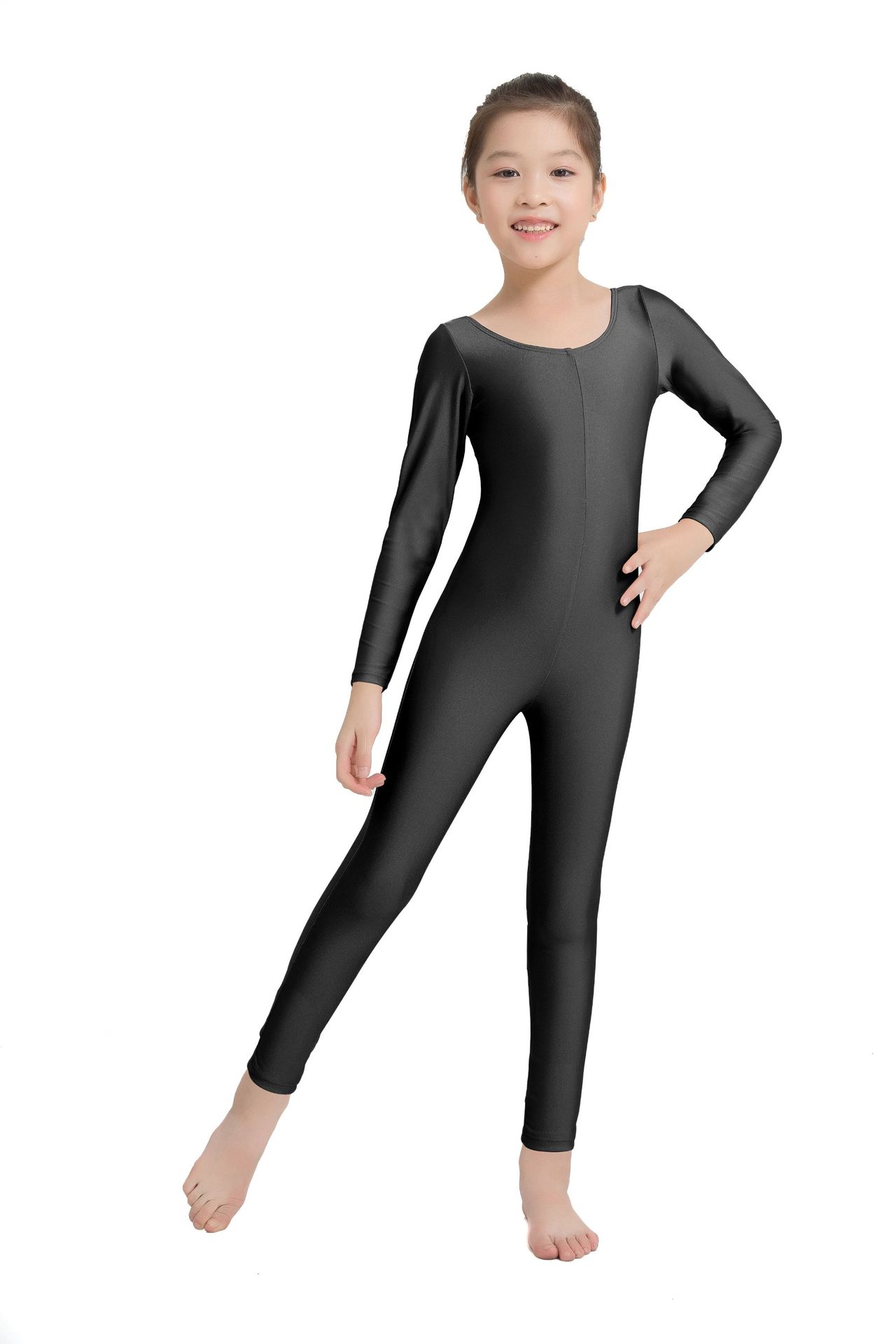 Cross border children Dance costume High elasticity motion Tight fitting suit Long sleeve one-piece garment girl Uniforms Leotard
