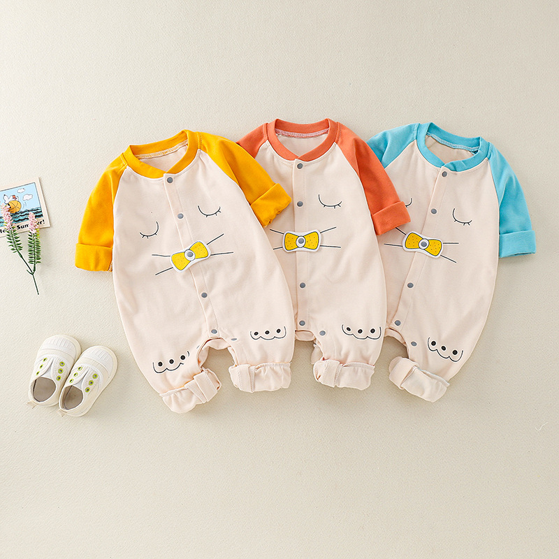 婴幼儿连体衣2020春秋新生儿长袖爬爬服男女宝宝卡通印花哈衣服饰|ms