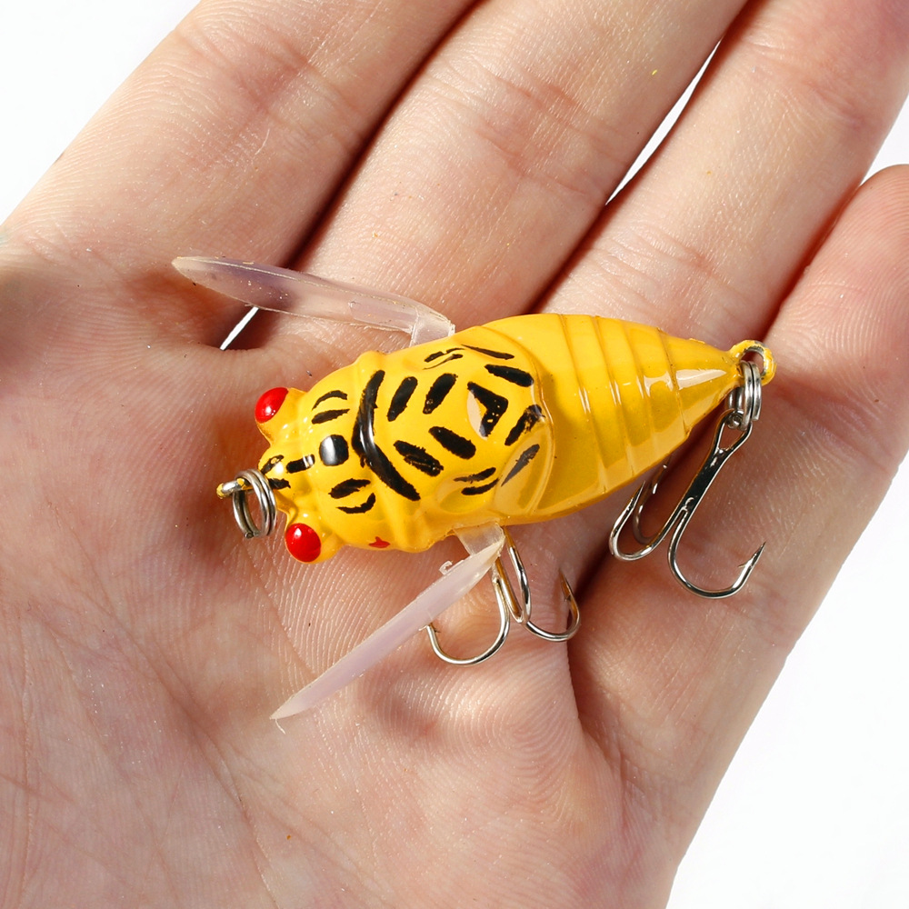 Fishing Lures for Bass, Lifelike Cicada Fishing Tackle Lures, Artificial Freshwater Swimming Bait