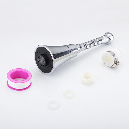 Three-speed pressurized water nozzle, anti-splash head, rotary adjustment, universal bubbler, kitchen household water-saving filter extender