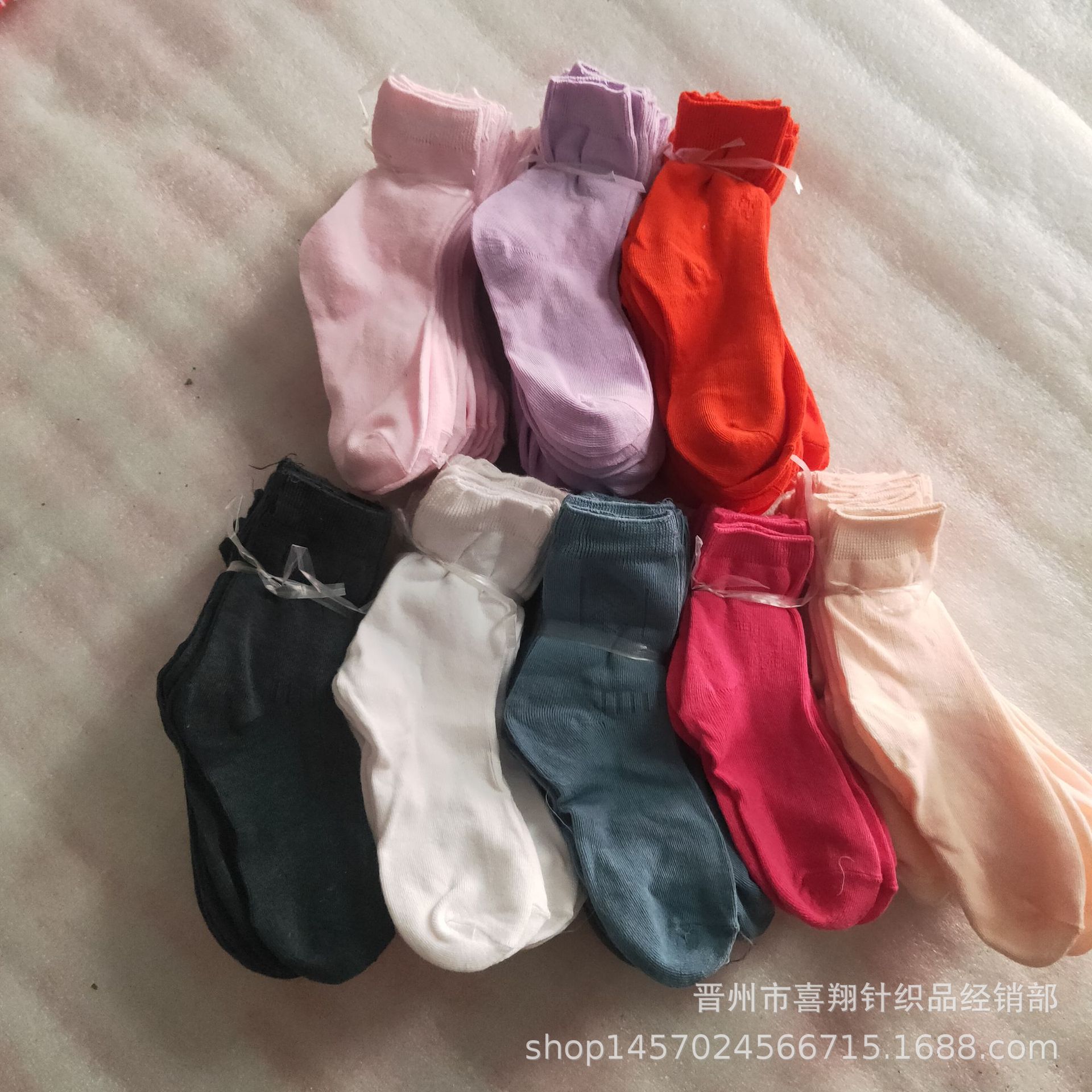 儿童糖果色棉袜子 春秋款童袜中筒袜子 库存袜子批发儿童纯色袜子