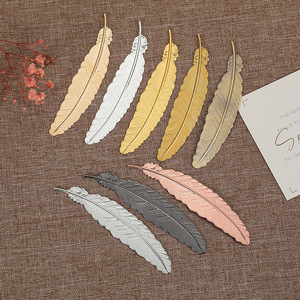 2pcs Metal creative feather bookmark custom made for ancient cultural and creative students gift bookmark