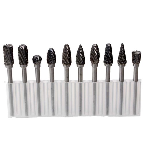 10-piece set of carbide tungsten steel grinding head, rotary file, tungsten steel milling cutter head, carving knife, woodworking wood carving grinding head