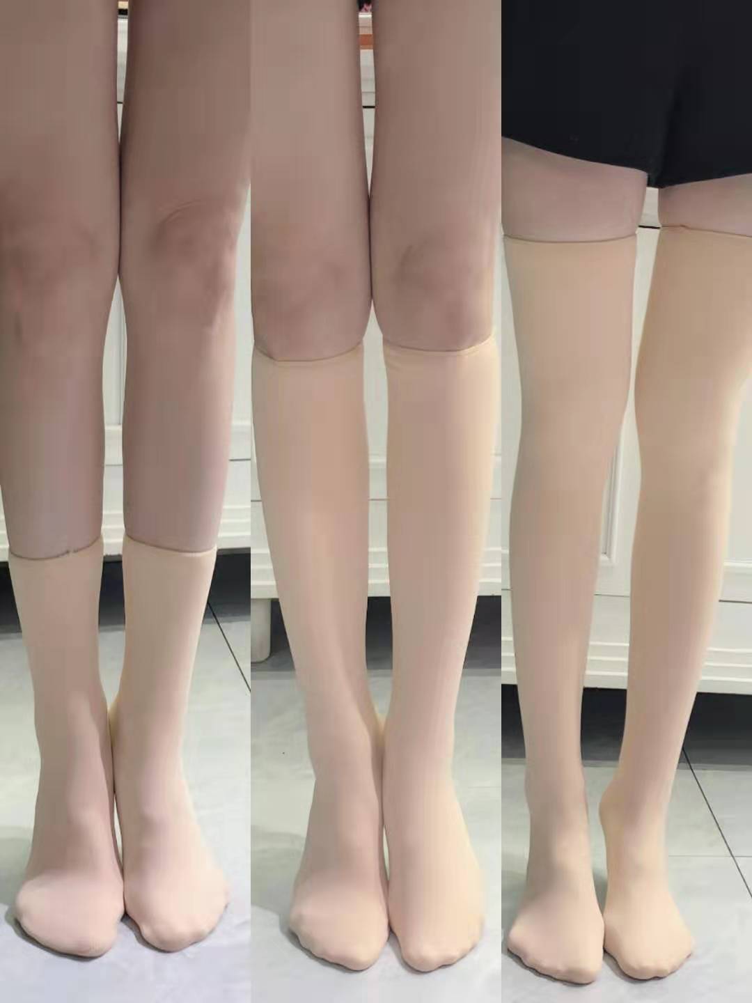 廠家批發  冬季加絨雪地襪光腿短襪肉色加厚女中筒襪長中短款組合