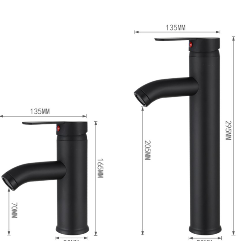 Black stainless steel hot and cold washbasin faucet, bathroom cabinet, washbasin, anti-splash faucet undefined