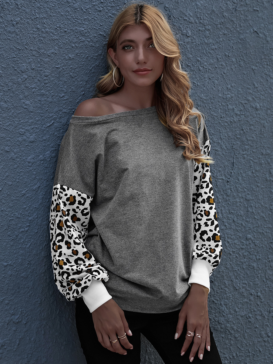  loose round neck leopard long sleeve clothing NSAL5173