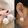 Earrings from pearl, zirconium, silver needle, ear clips, 2020, internet celebrity, silver 925 sample, Japanese and Korean