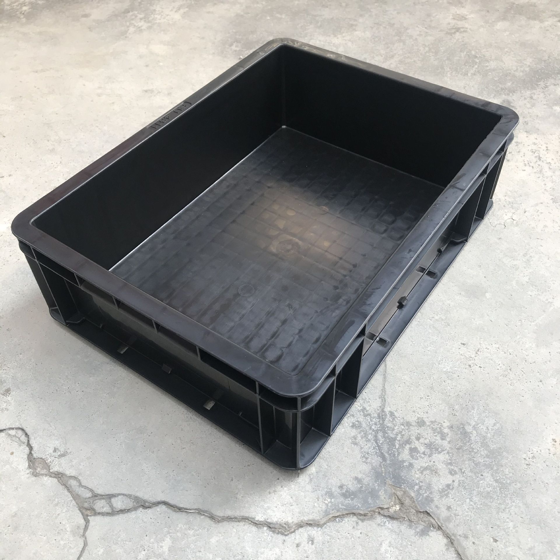 黑色塑料防静电周转箱400*300*230车间运输黑色胶箱 电子厂周转箱