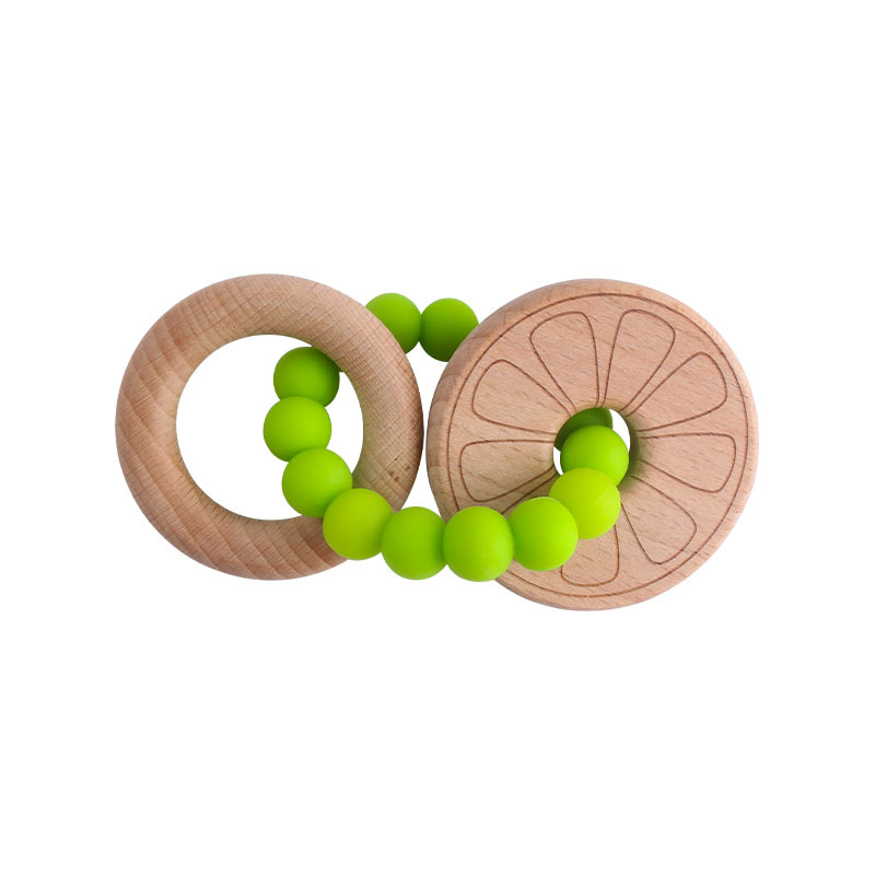 Nueva DIY creativo Beech anillo de haya flor juguete teether Seguridad Protección del Medio Ambiente silicona pulsera teether stick