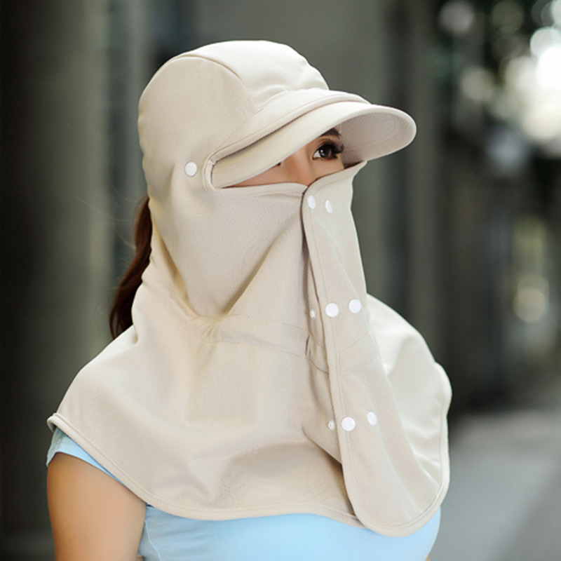 2021新款帽子夏季女戶外防曬帽披肩遮陽帽女360度防紫外線遮陽帽