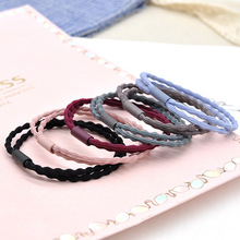 韩版简约小清新发圈基础款2合一发绳头绳精品豆线皮筋两元店货源