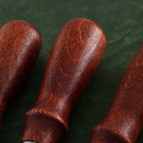 Stainless steel blade is quite sharp, red solid wood handle edger, leather edger, hard leather available 4977