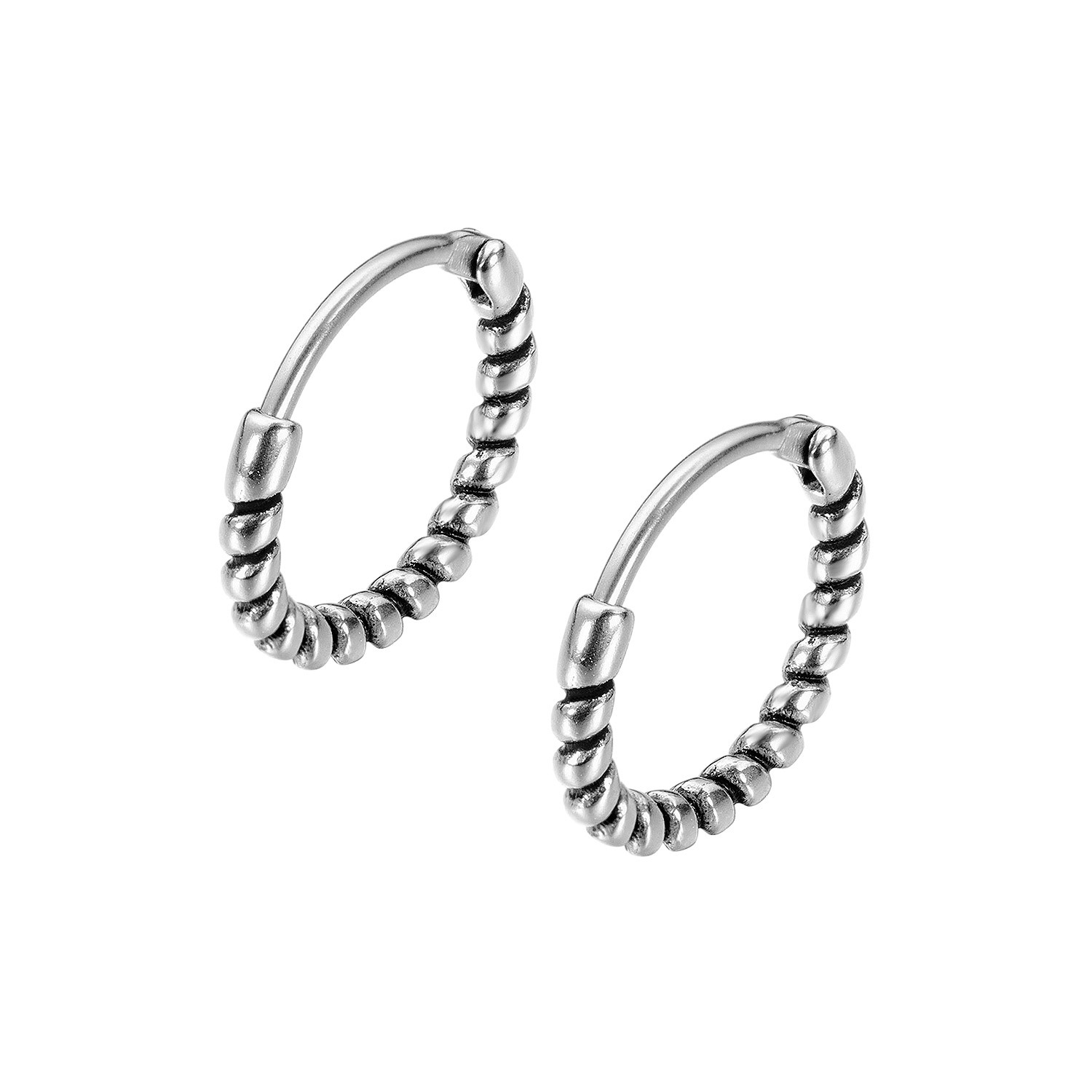 AliExpress hot new retro wrap-free men's titanium steel earrings earrings wild geometry ear rolls wholesale