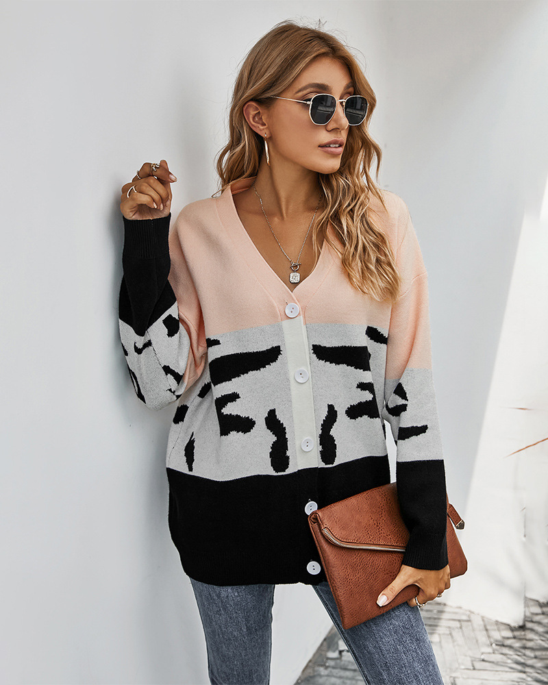 winter new contrast cardigan sweater jacket  NSDY34881