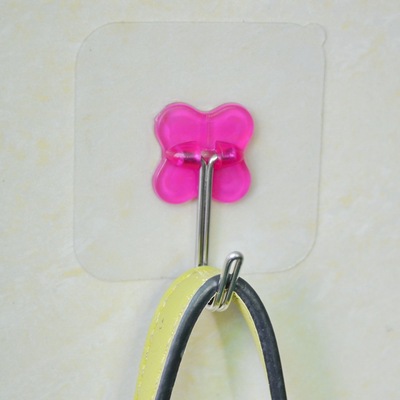 炫彩创意粘钩免钉透明挂衣勾强力妙妙贴不锈钢无痕挂钩 大号2个装