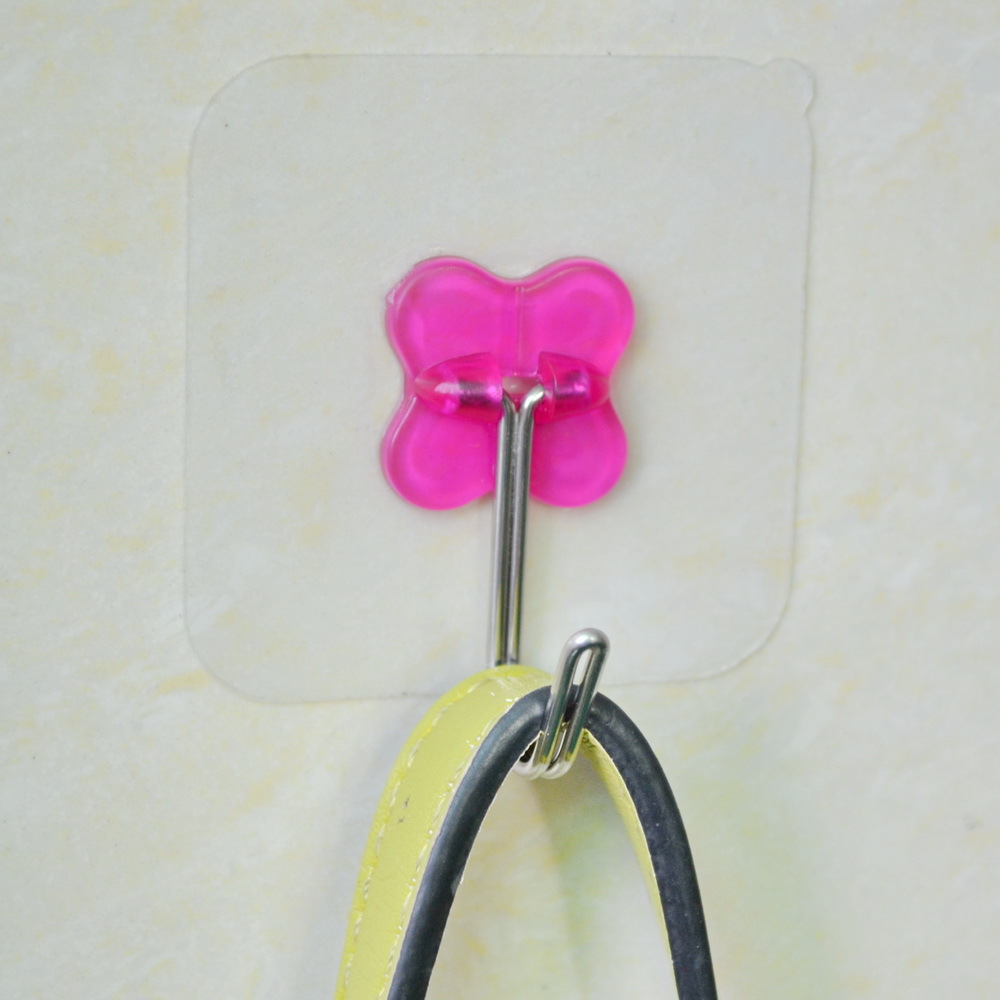 炫彩创意粘钩免钉透明挂衣勾强力妙妙贴不锈钢无痕挂钩 大号2个装