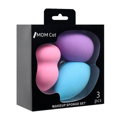 Foreign trade wholesale 3-pack beauty egg set water drop gourd beveled non-latex makeup sponge powder puff makeup egg