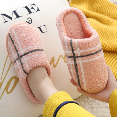 2020新款棉拖鞋女厚底冬季室内情侣毛绒拖鞋家居防滑耐磨毛绒保暖