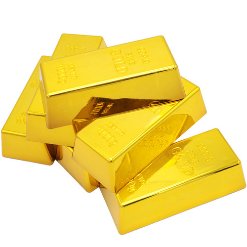 Simulation plastic electroplated hollow gold brick gold bar props decoration gold brick decoration activity gold bar gold brick toy
