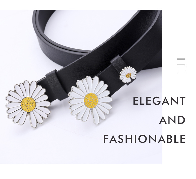 New small daisy flower decoration belt student fashion dress jeans ladies thin belt wholesale nihaojewelrypicture9