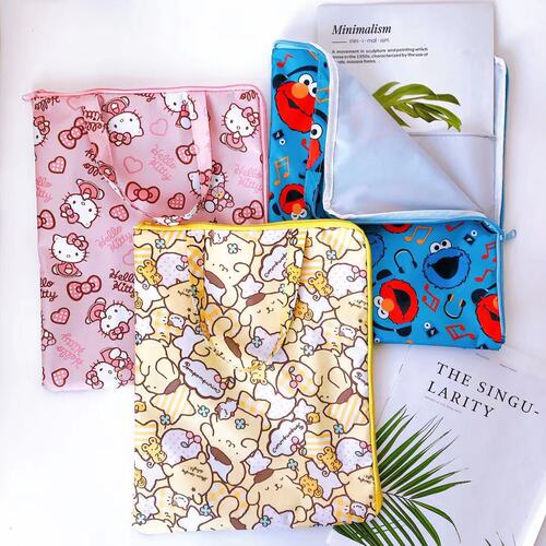 Creative cartoon waterproof portable storage bag student A4 tutoring information bag file bag bill storage bag