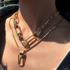 N7553 European and American Punk hip -hop chain necklace neck chain fashion exaggerated multi -layer chain necklace