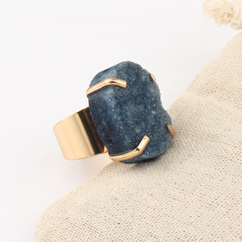 New Fashion Irregular Natural Stone Ring Wholesale display picture 2