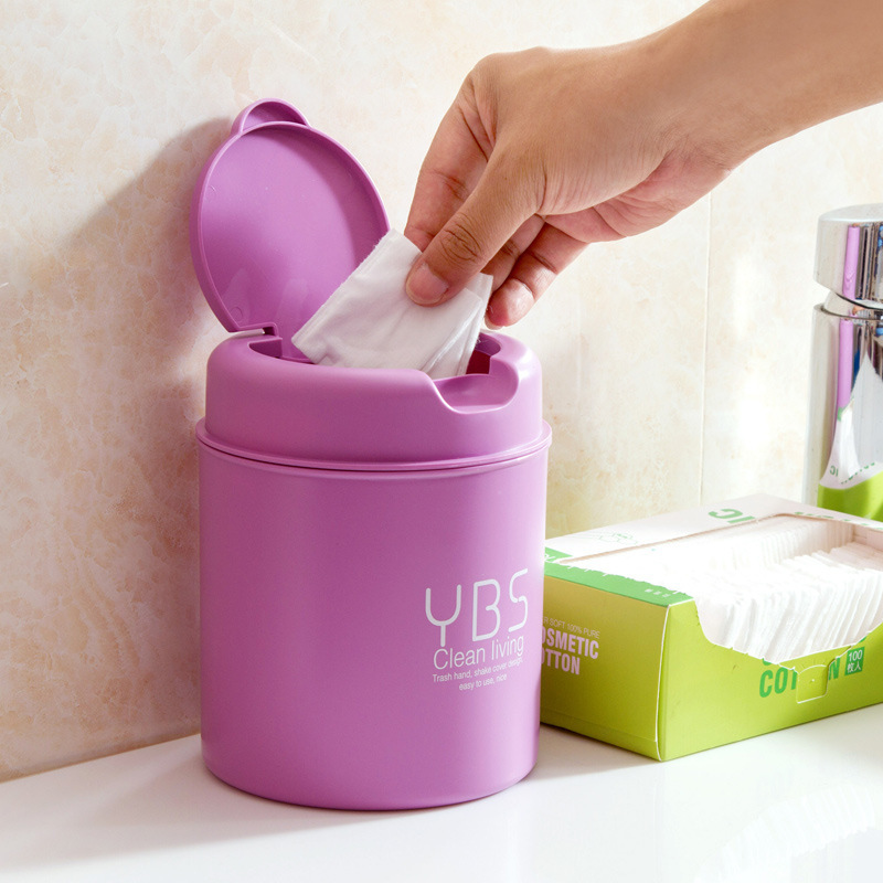 103 Desktop Mini Plastic Trash Can with Flip Lid for Storage, Direct Sale from Manufacturer for Home Use
