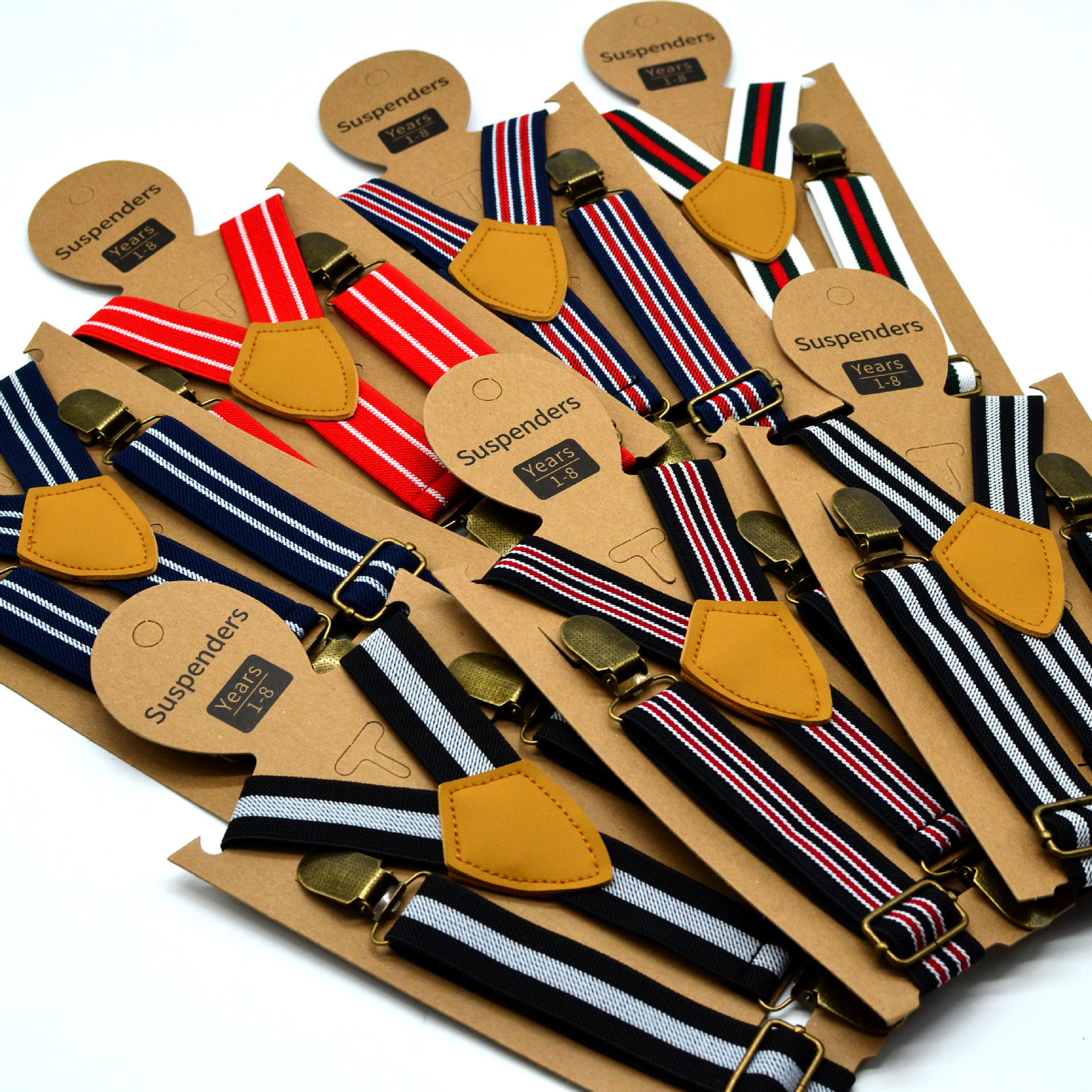 Classic Stripes man straps high quality 2.5cm Elastic band Suspender belt 3 children straps direct deal