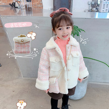 湖州织里童装外贸ins女童羊羔毛外套2020冬季中小童淑女送包外套
