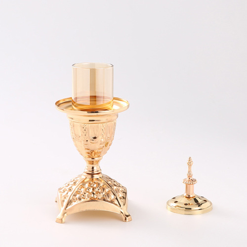 Minimalist European-style Instagram candle holder hollow iron candle stand candle cup accessories European and American style decorative incense burner wholesale