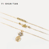 Europe and America fashion grace Generous alloy originality pineapple star Simplicity double-deck Anklet