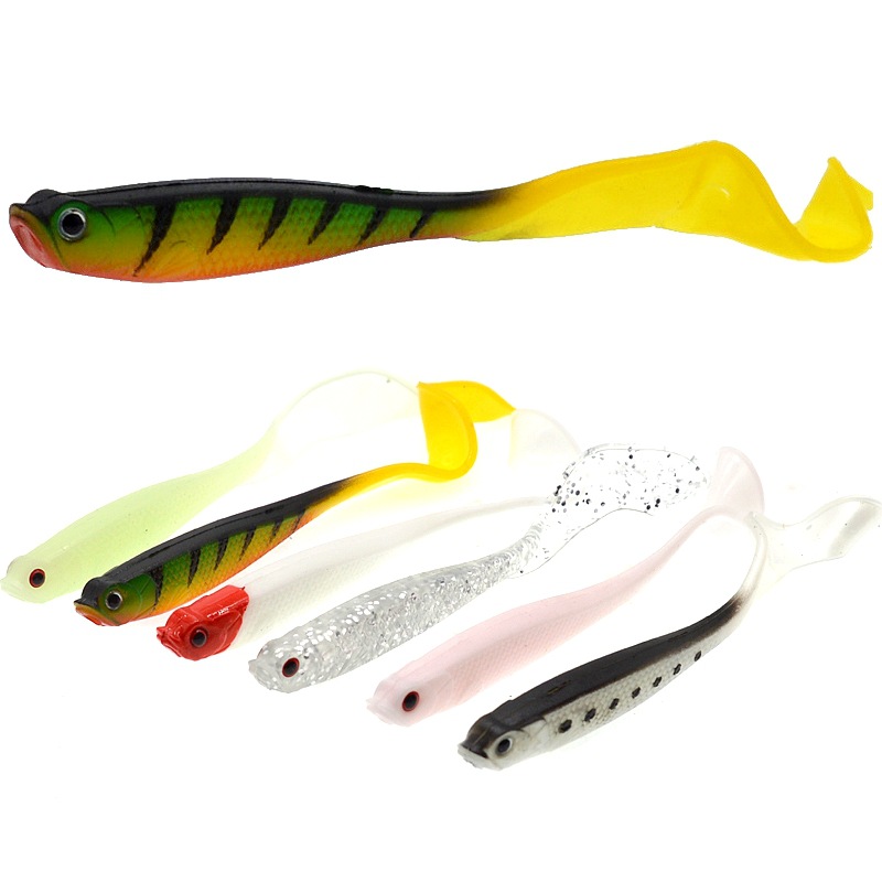 Soft Grubs Lures 80mm8g Curl Tail Grubs Fresh Water Bass Swimbait Tackle Gear