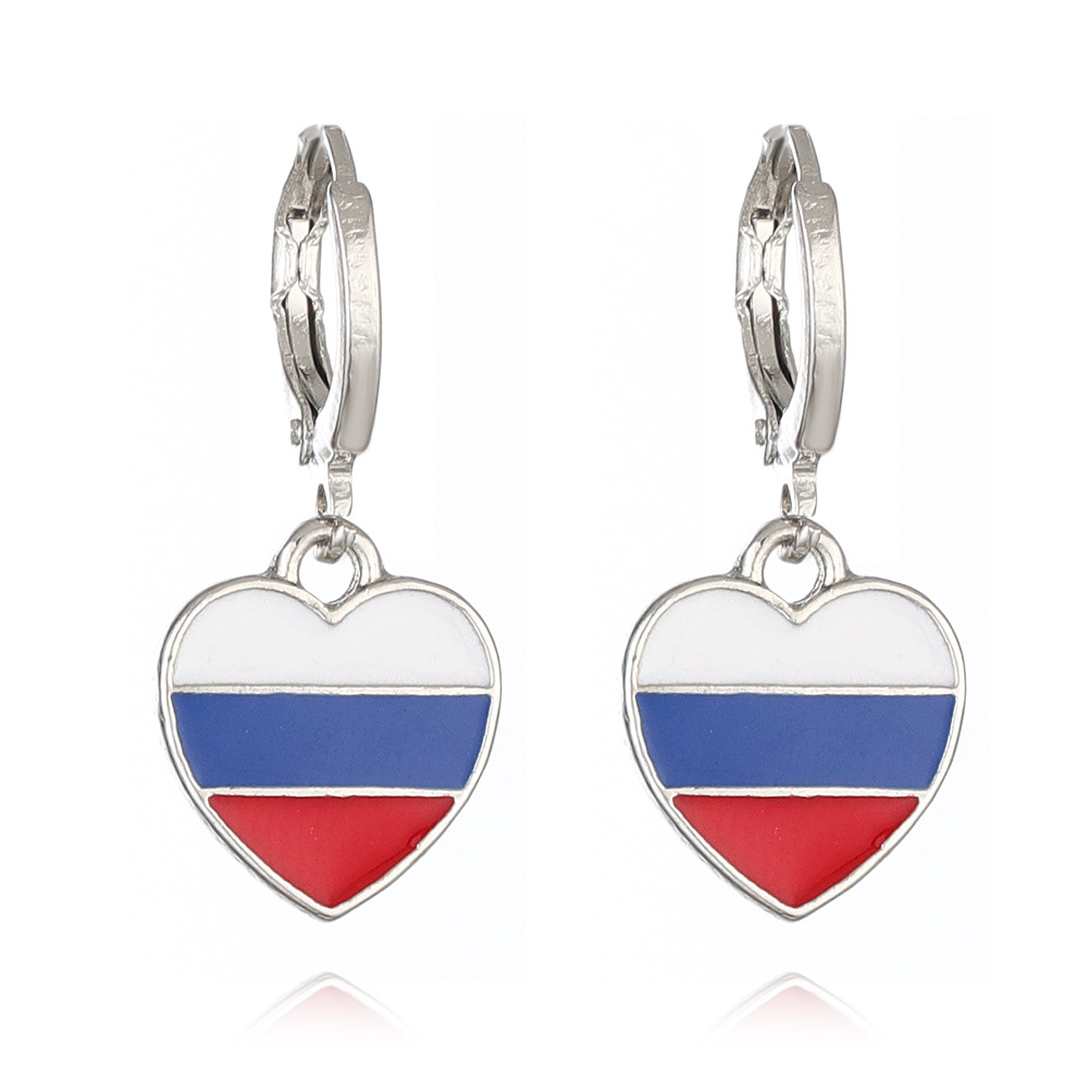 7g Weight Alloy Ear Needle Material Drop Earrings Classification 1 Pair Quantity Daily, Party Occasion Alloy Material National Flag Pattern Unisex Gender Enamel Design IG Style, Simple Style Style 1 Pair IG Style Simple Style National Flag Enamel Alloy Drop Earrings 3
