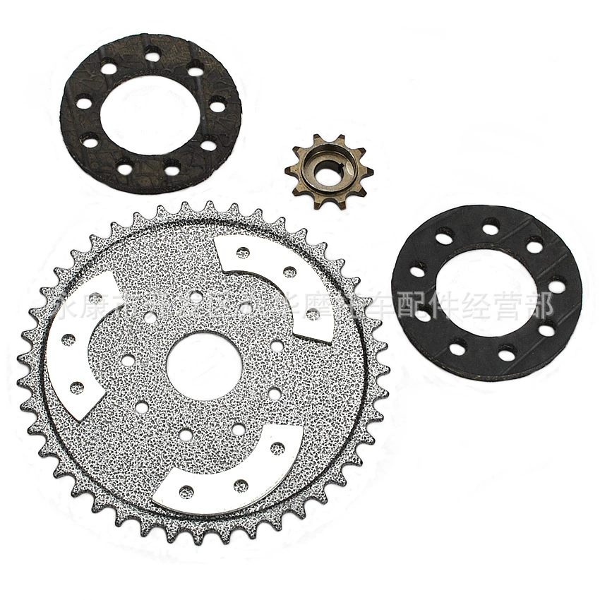 Комплект звездочек 44T, 2-тактный, 60 куб.см, 80 куб.см для велосипедного модифицированного двигателя, резиновая накладка, маленькая звездочка