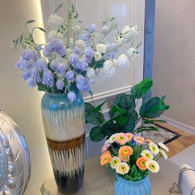 ins風鈴花16頭鈴蘭花酒店婚慶仿真鳳尾蘭室內擺件野外拍攝道具