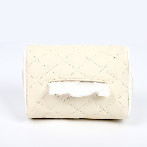 Car Leather Tissue Box Hanging Car Seat Back Skylight Sun Visor Armrest Box Creative Paper Box Car Supplies