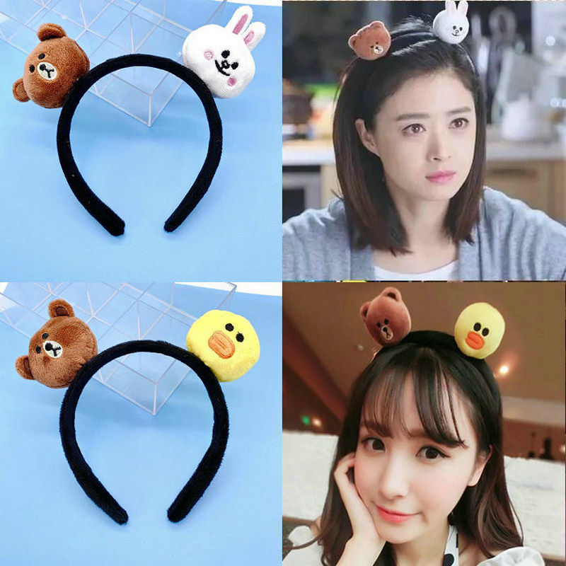 Korean version of the bear headband washcard cartoon bear small rabbit card cute headband head buckle manufacturers wholesale