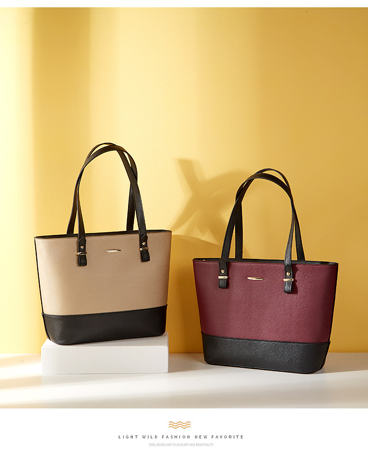 Women's Large All Seasons Pu Leather Color Block Fashion Square Zipper Bag Sets display picture 3