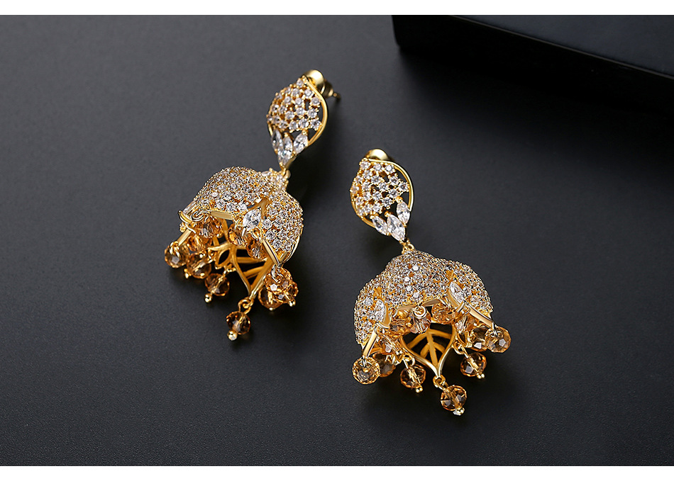 Jinse Luo Ohrringe Europäische Und Amerikanische Grenz Überschreitende Neue Kreative Quasten Perlen Anhänger Glocken Ohrringe Ethnische Ohrringe display picture 4