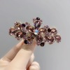 Hairgrip, golden water, crystal, high-end hair accessory, big hairpin, new collection, flowered