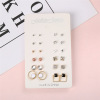 Square capacious universal earrings, 12 pair, simple and elegant design