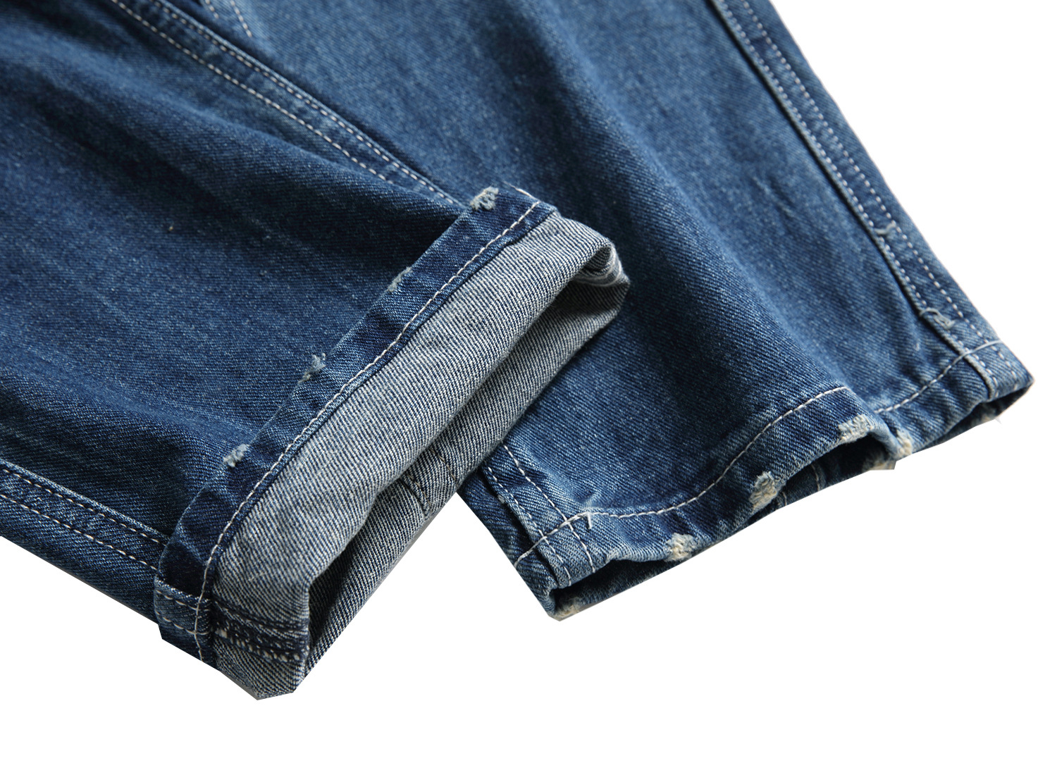 Jeans uomo slim fit gamba dritta strappati pantaloni denim_voghion.com