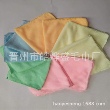 厂家批发纤维小方巾儿童毛巾幼儿园小方毛巾 多色