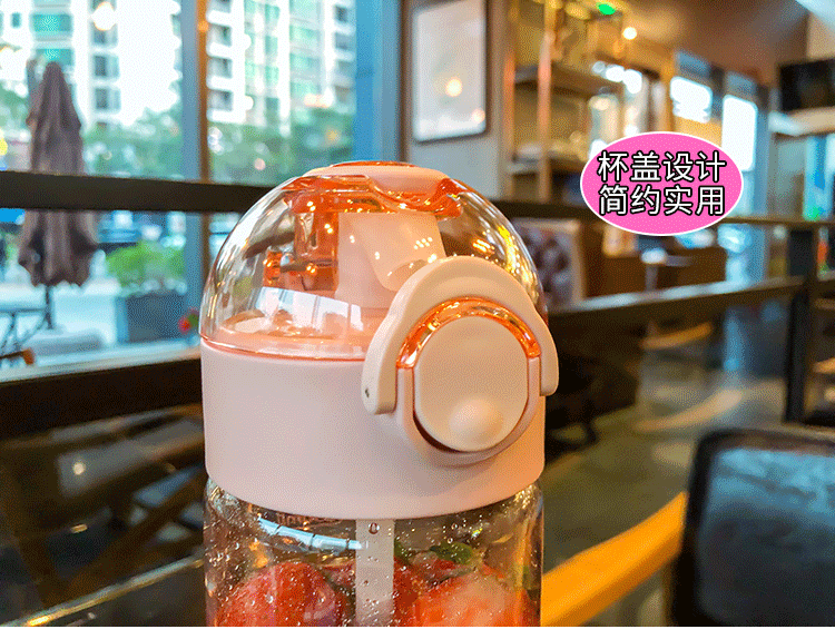 New Simple Straw Cup Sports Portable Transparent Water Cup Female Student Readily Cup Simple Tritan Plastic Cup display picture 3