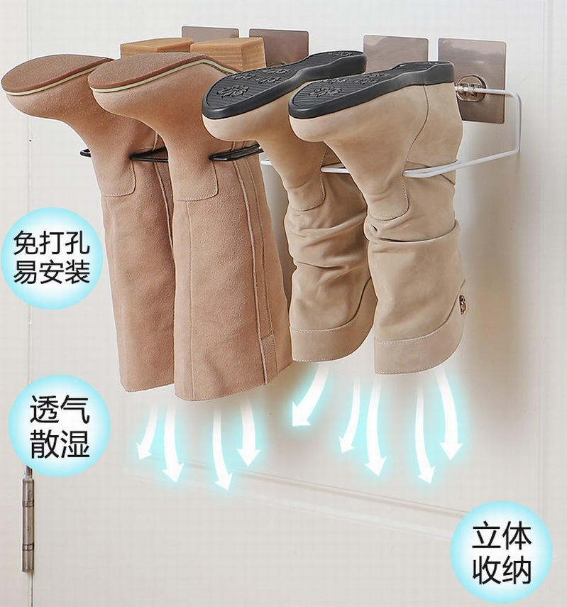 Puerta Zapatero estante de almacenamiento puerta antirrobo puerta pegajosa Zapatero simple montado en la pared puerta del hogar trasero botas largas