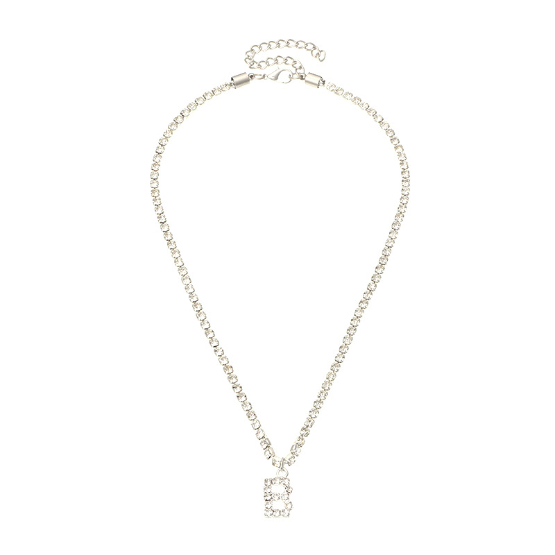 fashion new popular wild 26 English alphabet necklace full diamond choker necklace nihaojewelry whol