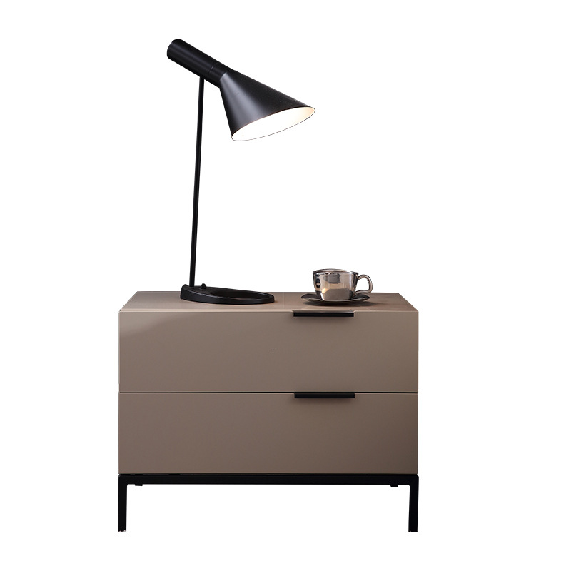 Mueble de almacenamiento minimalista italiano de hierro forjado, organizador de cabecera, mini mueble nórdico creativo, mesita de noche con cerradura y superficie de pizarra